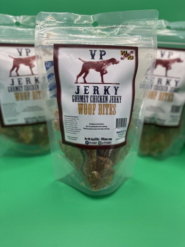 Woof Bites!  Chicken Jerky for dogs from VP Jerky