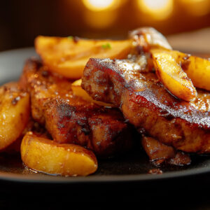 Pork Chops with Caramelized Apples & Root Veggies